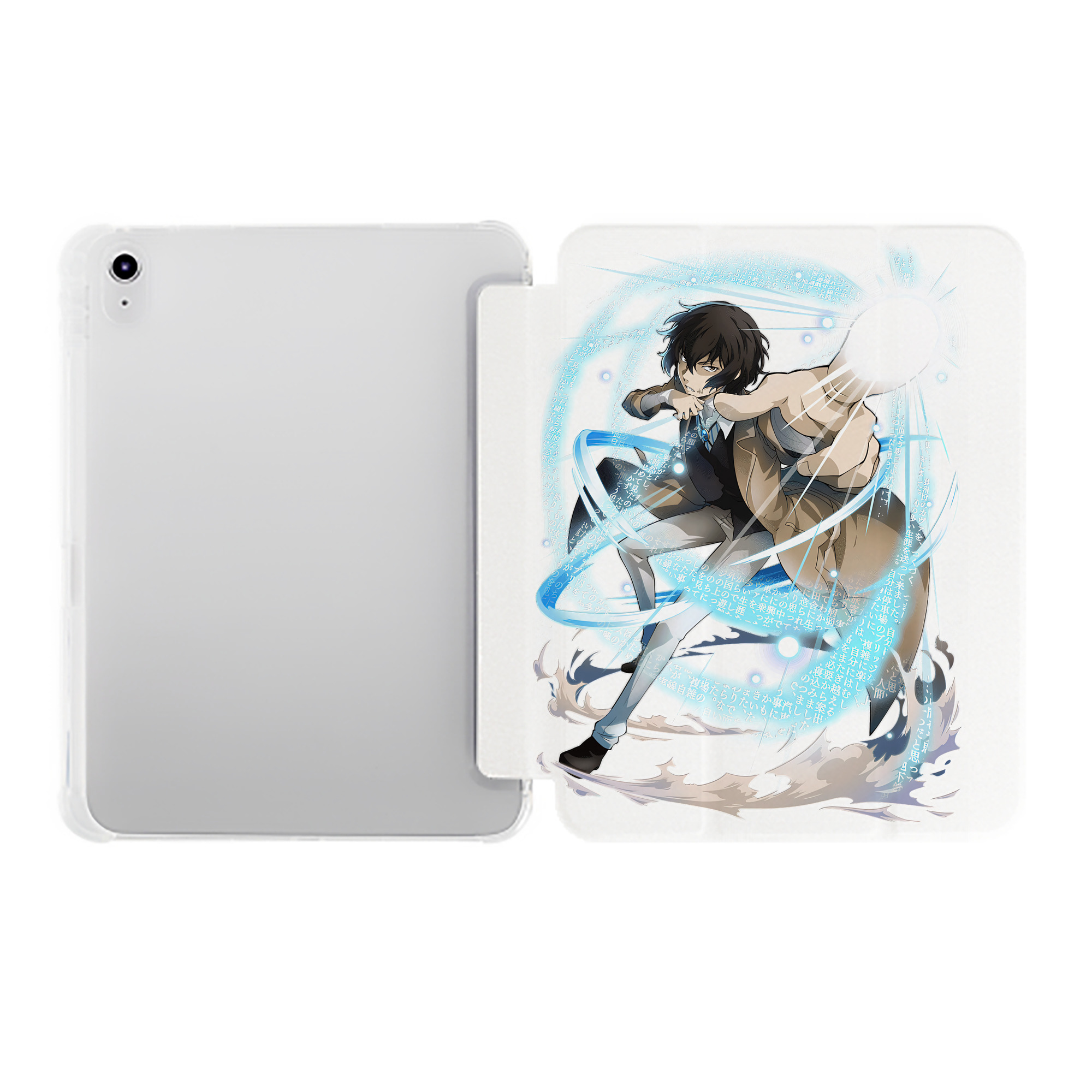 （画像用） 文豪ストレイドッグス Bungo Stray Dogs IPad ケース ペン収納付き 三つ折りスタンド PUレザー×シリコン 対応機種9.5/10.5/10.9インチ